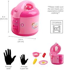 As they can reach all the accessories by themselves, they can take down bowls or plates whenever they need them. Preschool Toys Pretend Play Role Play Toys Kitchen Set Led Melody Electric Rice Cooker Appliances Toy Gift Toys Hobbies