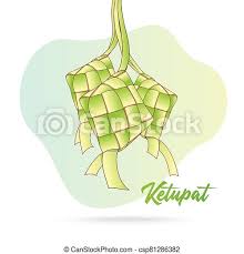 The words 'hari raya' mean 'day of celebration.' hari raya puasa is often mistaken to be the some favorite dishes that can be found in muslims homes on this special occasion are ketupat, lontong. Ketupat Hari Raya Illustration Of Ketupat Typical Food Made From Rice And Wrapped In Coconut Leaves It Was Served During Canstock