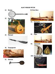 Pengelompokkan alat musik ini berdasarkan fungsi dari alat musik itu sendiri. Alat Musik Petik Pukul Dan Gesek