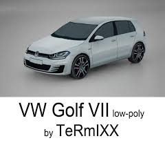 Vw Golf Vii Low Poly 3d Model Ad Golf Vw Vii Model Vw Golf Low Poly Low Poly Car