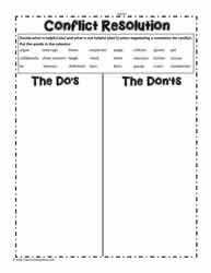 Do S And Don Ts Of Conflict Resolution Conflict Resolution Conflict Resolution Worksheet Resolving Conflict