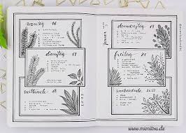 Black And White Bullet Journal Spreads Weekly Black And White Botanical Bujo Bullet Journal Idea Instagram Mimitsu De Monthly Bujo Bullet Journal Ideen Seiten Bullet Journal Bullet Journal Ideen