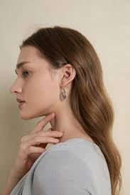 Boucles d'oreilles à fleurs sauvages pressées en dentelle Myosotis et Queen Anne  Forget-Me-Not