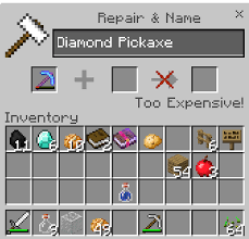 The higher the level, the more durability is restored. Repairing Diamond Pickaxe Minecraft