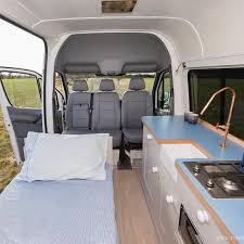 Slide Out Guest Bed And 3 Swivel Seats In The Front Cab Of The Volkswagen Campervan Trickiest O Van Conversion Interior Tiny House Cabin Campervan Interior
