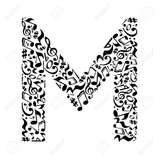 Floral alphabet, letter m with two hearts. M Letter Made Of Musical Notes On White Background Alphabet For Art School Trendy Font Graphic Decoration Royalty Free Cliparts Vectors And Stock Illustration Image 57429281
