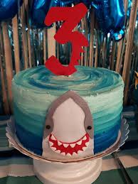 Birthday Cake For 3 Year Old Boy With Name Shark Birthday Cake Shark Birthday Cakes 3 Year Old Birthday Party Boy 3 Year Old Birthday Cake