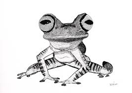 Cute frog clipart black and white. Little Tree Frog Black And White Drawing By Graham Wallwork