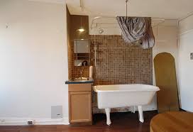 only in nyc: bathtub in kitchen