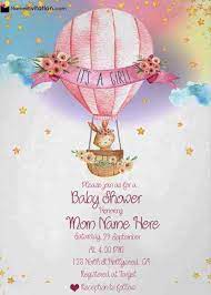 Free Editable Baby Shower Invitation Card For Girl Baby Shower Invitation Cards Free Invitation Cards Baby Shower Invitations