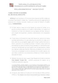 PODER JUDICIAL DE LA REPÚBLICA DE PERÚ PRESIDENCIA DE LA CORTE SUPERIOR DE  JUSTICIA DE TUMBES Página 1 de 3 RESOLUCIÓN ADMIN