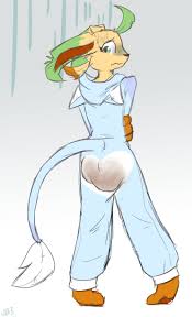 Rule 34 Dev - general:[anthro butt butt_heart clothed clothing  embarrassed feces frown looking_back onesie pajamas pooping  pooping_on_self scatplay simple_background soiling  soiling_clothing soiling_onesie solo ...