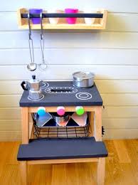 18 Ways To Hack The Ikea Step Stool In Every Room Of The House Diy Play Kitchen Ikea Hack Kids Ikea Bekvam