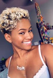Very short blonde hair with dark roots. 15 Edgy And Bold Blonde Afro Hair Ideas Styleoholic