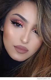I Love The Eye Makeup And The Matte Lips Rose Gold Makeup Prom Eye Makeup Hair Makeup