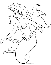 Ariel and eric are sailing together. The Little Mermaid Coloring Pages 4 Disneyclips Com