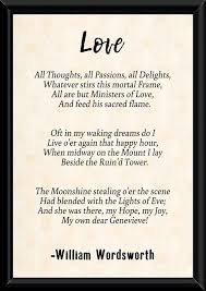 Love Poem By William Wordsworth Printable Poetry Wall Art Love Poems Classic Poems William Wordsworth Poems