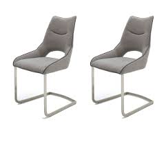 Denn erstens verkaufen wir nichts, was auch nicht uns selbst gefällt! 2 X Stuhl Aldrina Hellgrau Schwinger Filzoptik