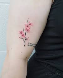 Cherry Blossoms By Tattooist Picsola Inked On The Right Arm Flower Hip Tattoos Cherry Blossom Tattoo Blossom Tattoo