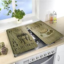 Set 2 Couvre Plaques Protection Motifs Bistrot Mathon Fr