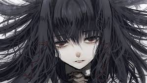 Source material scenes/info that were left out of the anime are still spoilers. Hd Wallpaper Anime Girl Gothic Close Up Depressed Black Hair Representation Wallpaper Flare