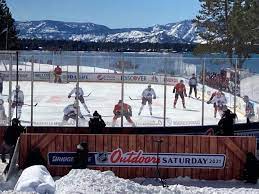Picturesque lake tahoe and the sierra nevada mountains will serve as the backdrop for the nhl's 2021 iteration of its outdoor game. Nhl Tahoe Outdoor Game Colorado Vegas Delayed By Bright Sun Poor Ice