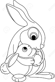 Download and print these cute baby bunny coloring pages for free. Cute Rabbits Mother Holding Her Baby Bunny Coloring Page Royalty Free Cliparts Vectors And Stock Illustration Image 4140716