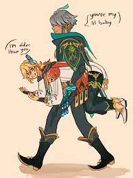 Alhaitham carrying Kaveh. (@gagaryt1) : rAlHaithamMains