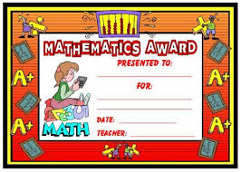 Math Awards Certificates Teaching Math School Award Certificates School Awards