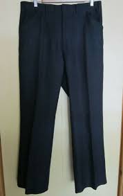 MW JC Penny's Men's Youth Navy Blue Slacks Pants 36" x 30 1/2" Unhemmed
