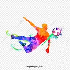 صورة ظلية الإبداعية لاعب كرة القدم متعدد الألوان رياضات كمال الاجسام Png وملف Psd للتحميل مجانا Football Players Clipart Images Clip Art