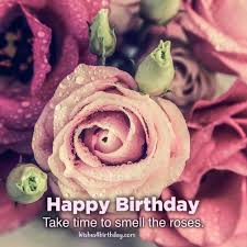 Happy birthday message of red rose petals on wooden table. Awesome And Birthday Flower Gifts For Her Happy Birthday Wishes Memes Sms Greeting Ecard Images