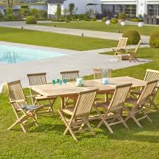 salon de jardin extensible rectangulaire en teck 8 10 places midland mobilier jardin jardins en bois meuble jardin