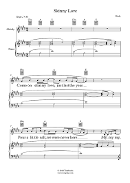 Partition digitale à imprimer à l'unité et en toute légalité. Singer Sheet Music Skinny Love Birdy