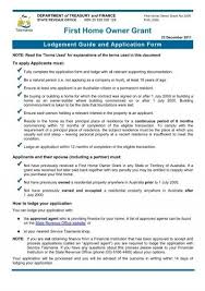 First Home Owners Grant Application Form State Revenue Office
