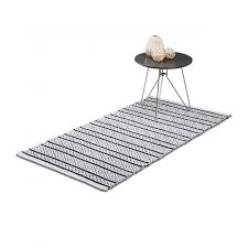 Bettumrandung läufer teppich geometrisch meliert grau weiß schwarz läuferset 3tl. Teppich Laufer Flur 80x200 70x140 Schwarz Weiss Handarbeit Baumwolle Gewebt