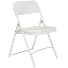 White metal dining chairs set of 4,industrial style chair metallic stackable, vintage set for dining room terrace kitchen bistro cafe living room garden furniture interior exterior. National Public Seating 821 White Metal Folding Chair With White Plastic Seat