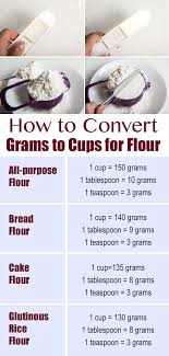 convert grams to cups without sifting the flour