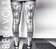 Tattoo artists often incorporate animals into their geometric tattoo designs, whether that's morphing the face of an animal into a shape or surrounding the animal with geometric motifs. Geometrical Tattoo By Ben Volt Post 22922