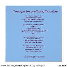 Birthday Message For My Son Turning 9 Thank You Son For Making Me A Mom Poster Zazzle Com Birthday Messages For Son Son Birthday Quotes Son Quotes