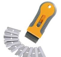 Extendable Plastic Scraper for Glass Stove Top and Oven  Cleaning,Non-Scratch Surface Safe,Yellow