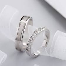 White Gold Wedding Bands With Natural Diamonds Couple Rings Etsy White Gold Wedding Bands Diamond Wedding Bands Gold Wedding Rings