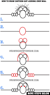 How To Draw Cartoon Guy Looking Over A Wall Easy Drawing Tutorial For Kids How To Draw Step By Step Drawing Tutorials Drawing Tutorials For Kids Doodle Art For