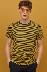 Black And Yellow T Shirt Mens Pdp In 2020 Stripe Tshirt Mens Tshirts T Shirt