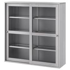 Havsta Vitrine Grau 121x35x123 Cm Ikea Deutschland Glasschrankturen Glastur Vitrine