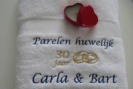 Parelen Huwelijk Cadeau 30 Jaar Getrouwd Huwelijkskado Borduur Kado