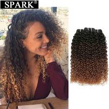Spark Ombre Human Hair Afro Kinky Curly Brazilian Hair Weave Bundles 1 3 4 Bundles Deals 100 Remy Human Hair Extensions Buy At The Price Of 33 39 In Aliexpress Com Imall Com