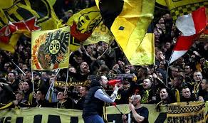 Dortmund, commonly known as borussia dortmund boˈʁʊsi̯aː ˈdɔɐ̯tmʊnt, bvb, or simply dortmund, is a german professional sports club based in dortmund. Borussia Dortmund Fans Keep Up Tradition At Wembley Against Tottenham Football Sport Express Co Uk