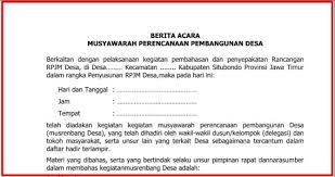 Download Draft Berita Acara Musrenbangdesa Terbaru