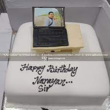 And happy birthday on the screen. Laptop Theme Cake